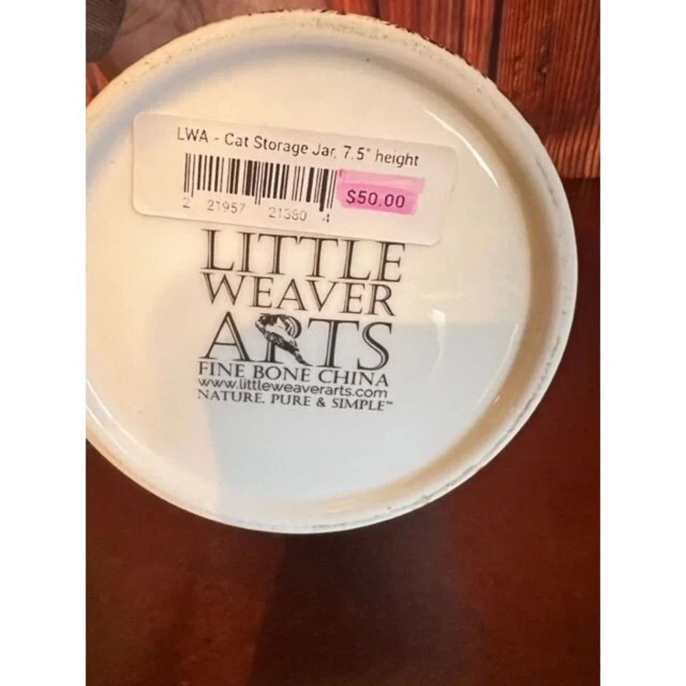 little weaver arts bone china Cat-Themed Ceramic Tray & Jar Set With Lid kittens